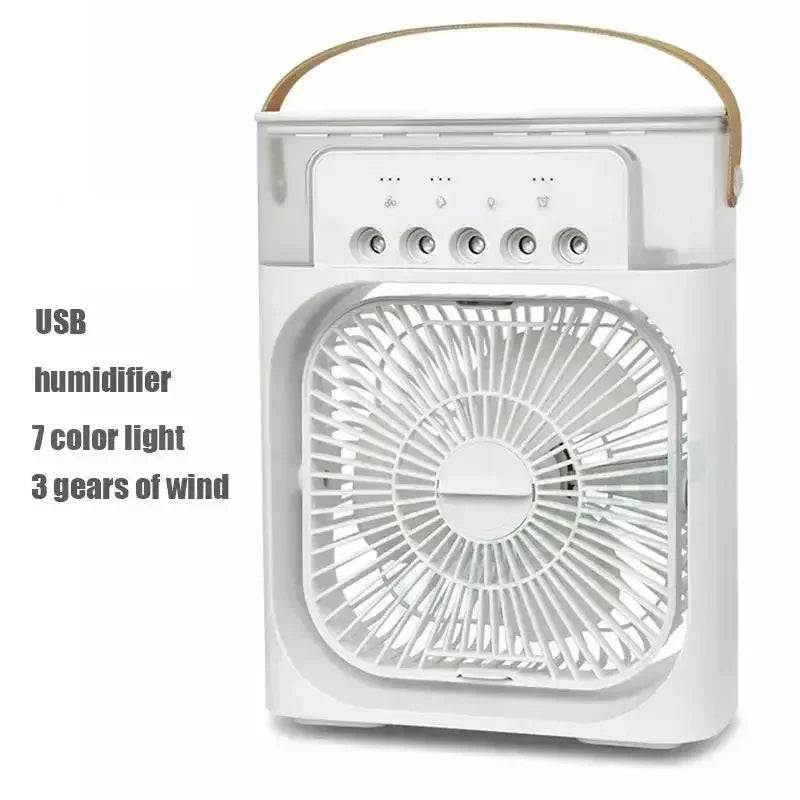 Mini Ventilateur Rafraîcheur d'Air 3-en-1 avec Brumisation