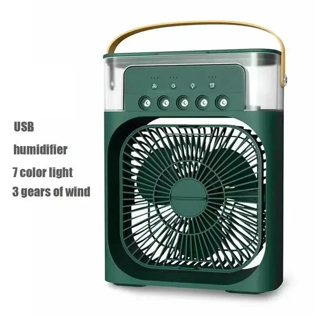 Mini Ventilateur Rafraîcheur d'Air 3-en-1 avec Brumisation